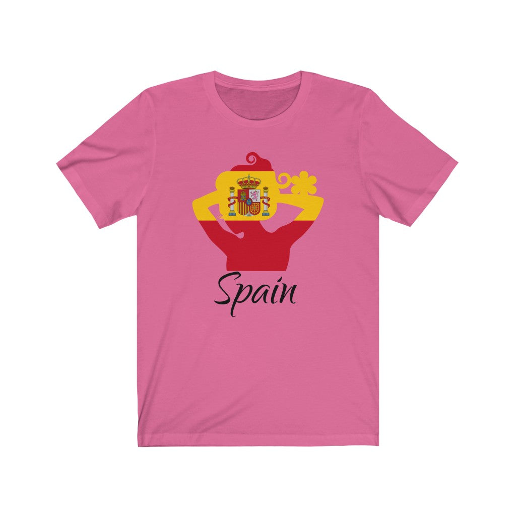Spain Lady Flag Premium Tee 1 - Unisex
