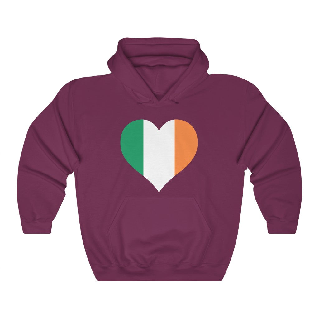 Ireland Heart Flag Hoodie Sweatshirt - Unisex