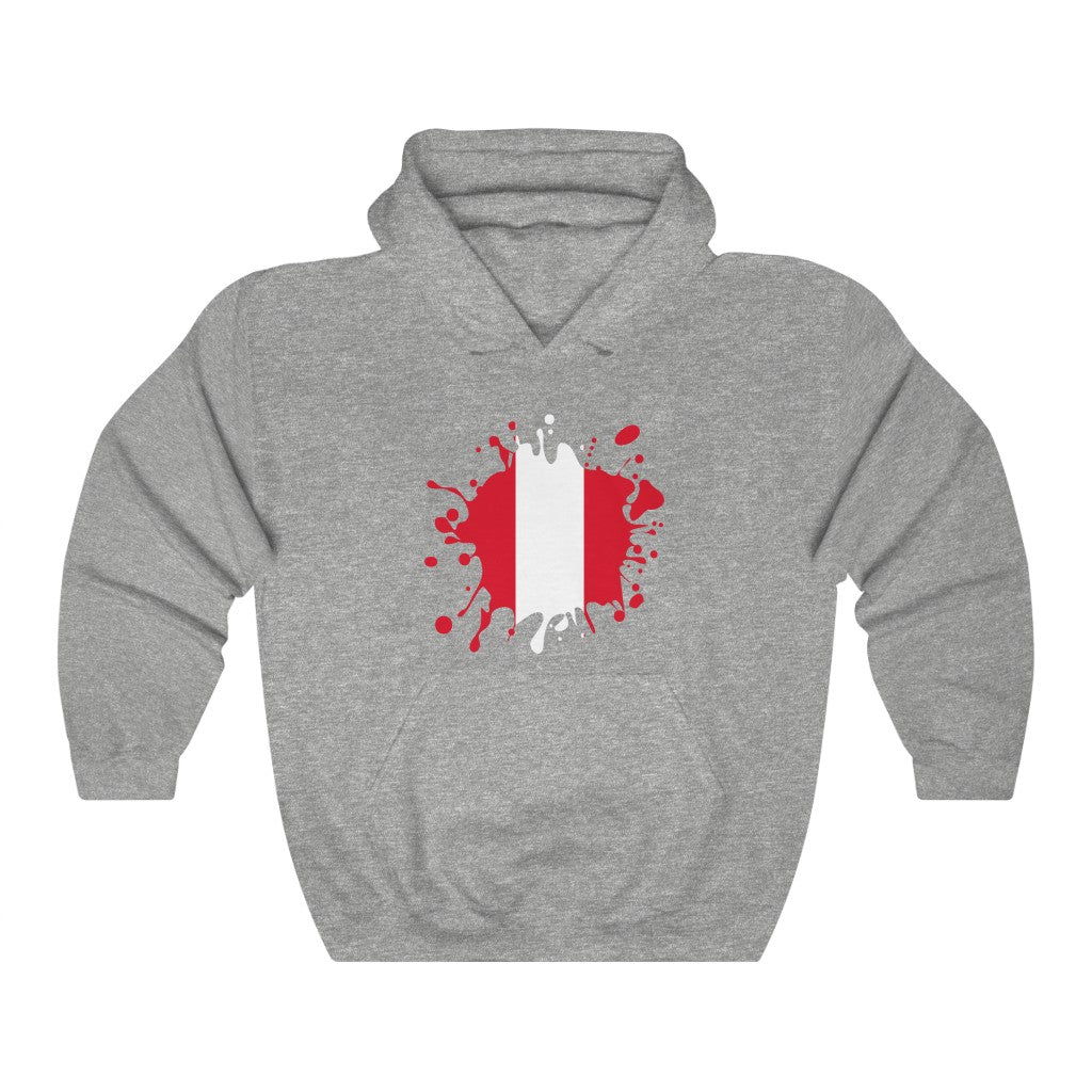 Peru Splat Flag Hoodie Sweatshirt - Unisex
