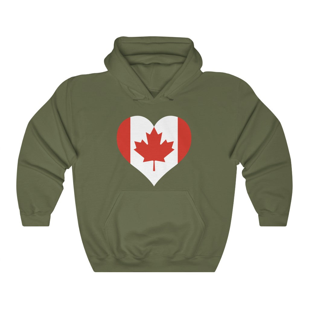Canada Heart Flag Hoodie Sweatshirt - Unisex