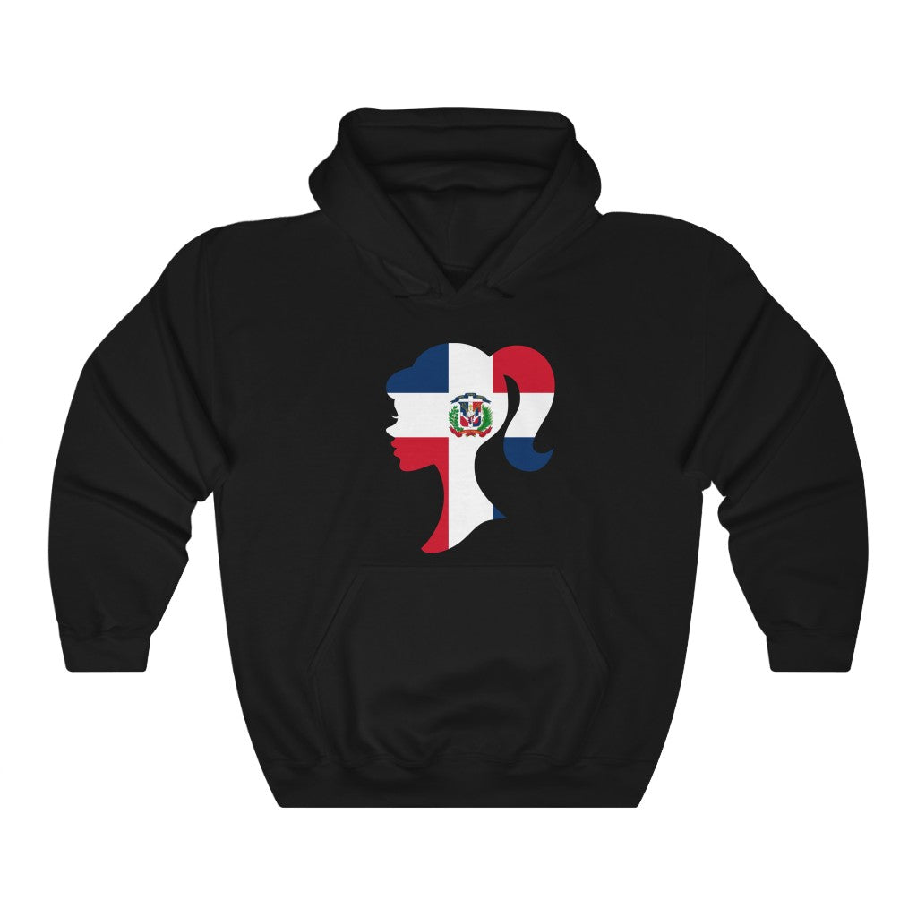 Dominican Republic Girl Flag Hoodie Sweatshirt - Unisex