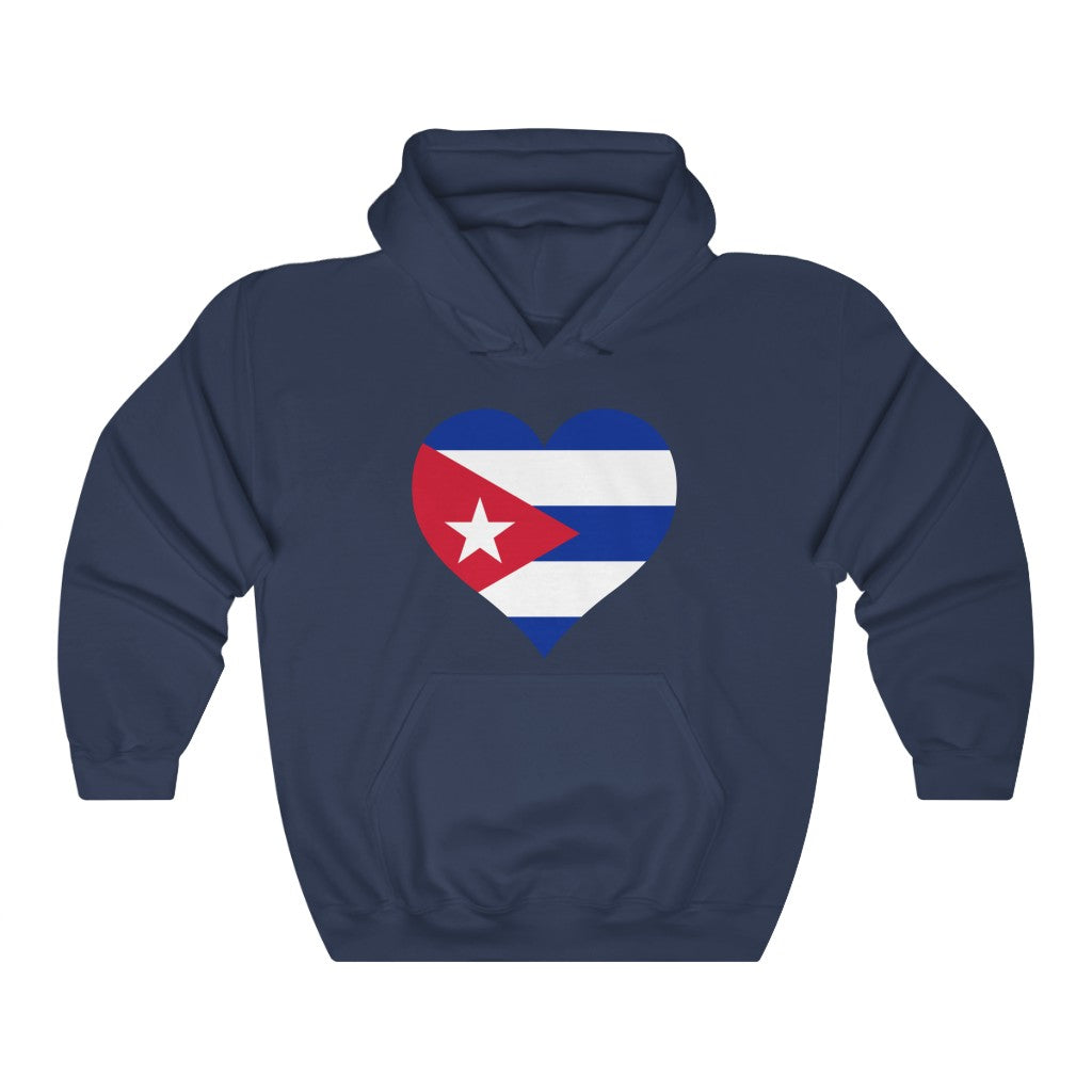 Cuba Heart Flag Hoodie Sweatshirt - Unisex