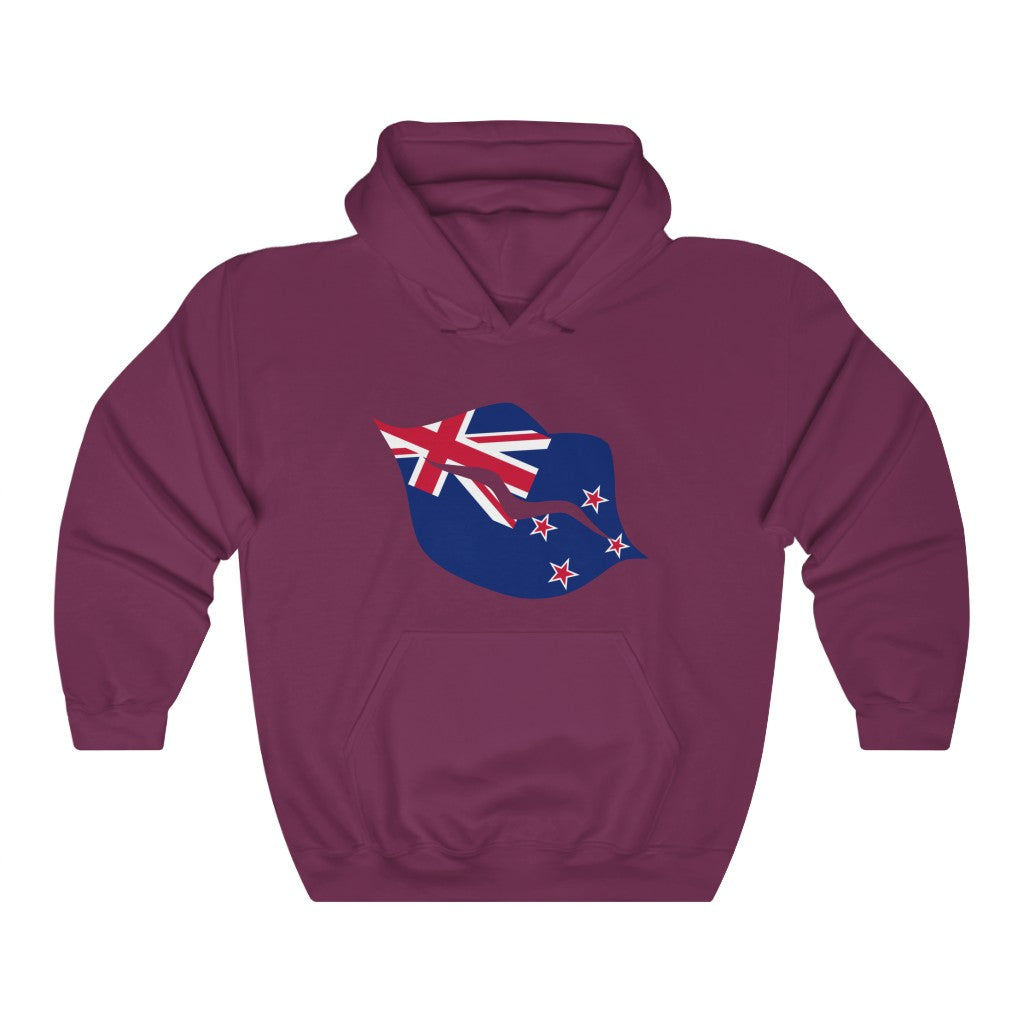 New Zealand Lips Flag Hoodie Sweatshirt - Unisex