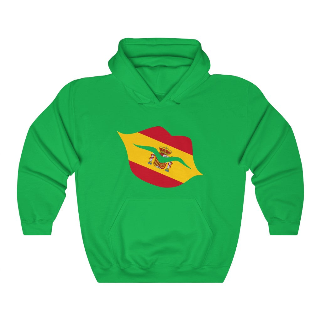 Spain Lips Flag Hoodie Sweatshirt - Unisex