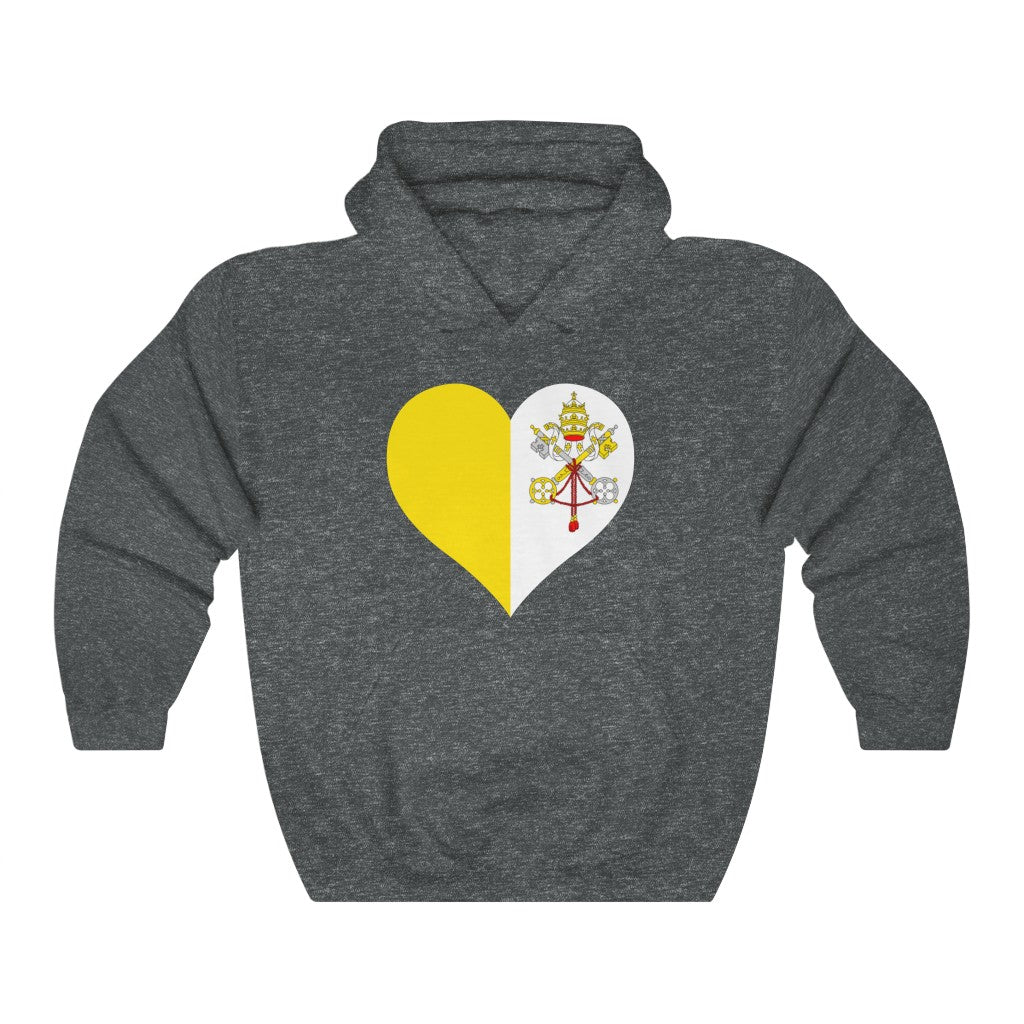 Holy See Heart Flag Hoodie Sweatshirt - Unisex