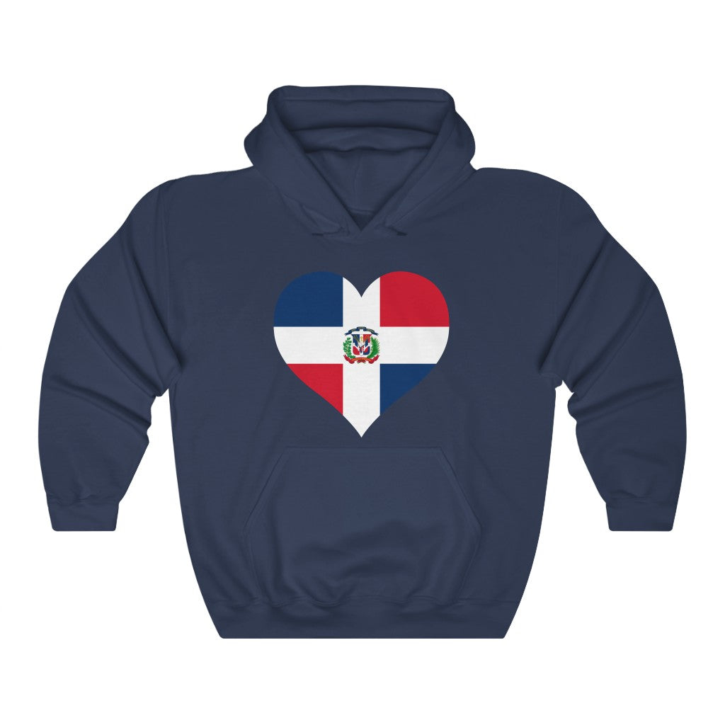 Dominican Republic Heart Flag Hoodie Sweatshirt - Unisex