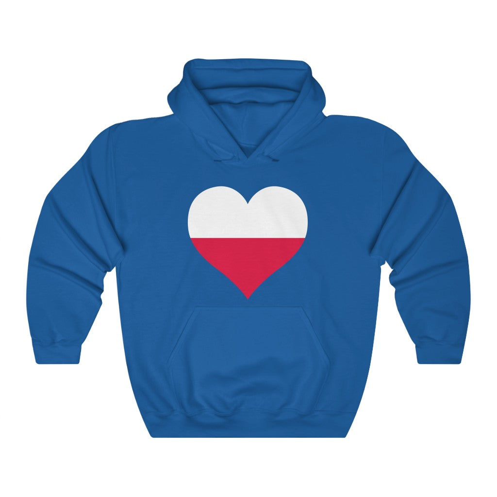 Poland Heart Flag Hoodie Sweatshirt - Unisex