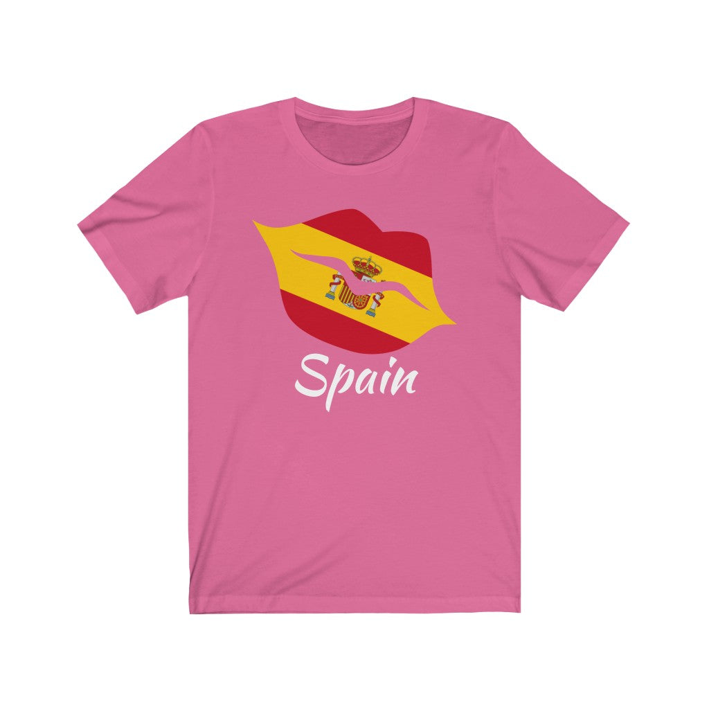 Spain Lips Flag Premium Tee 2 - Unisex