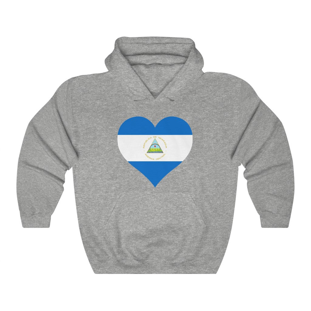 Nicaragua Heart Flag Hoodie Sweatshirt - Unisex
