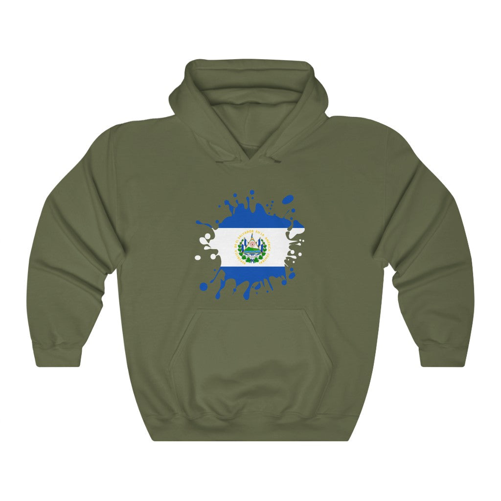 El Salvador Splat Flag Hoodie Sweatshirt - Unisex