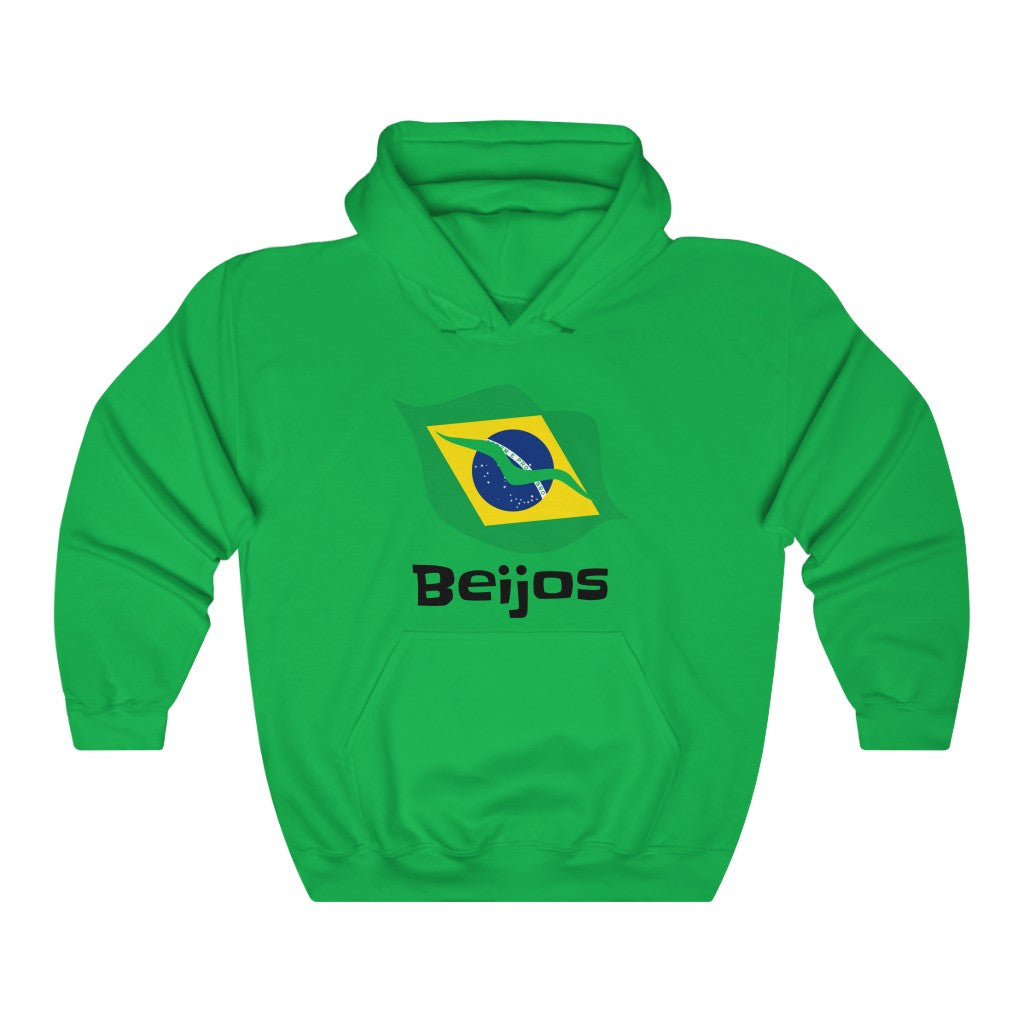 Brazil (Beijos) Lips Flag Hooded Sweatshirt 1 - Unisex