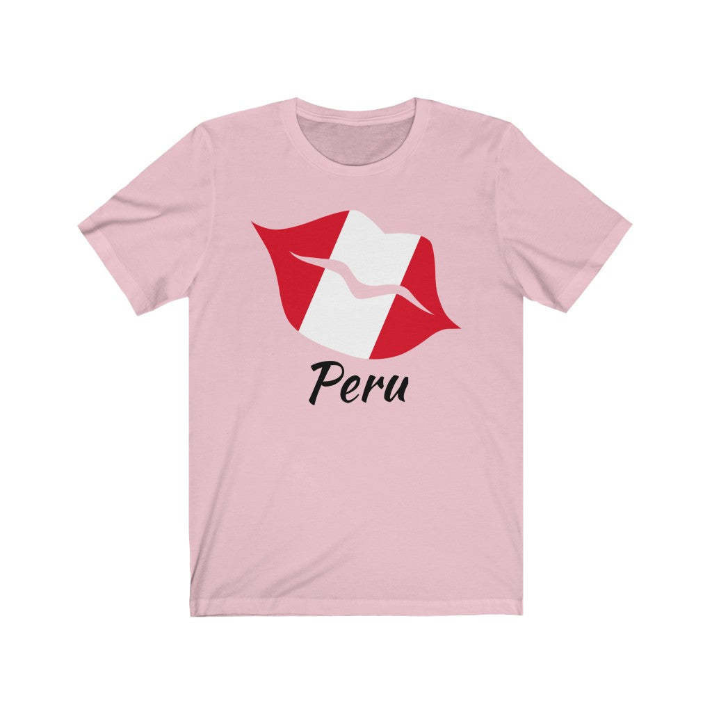Peru Lips Flag Premium Tee 1 - Unisex