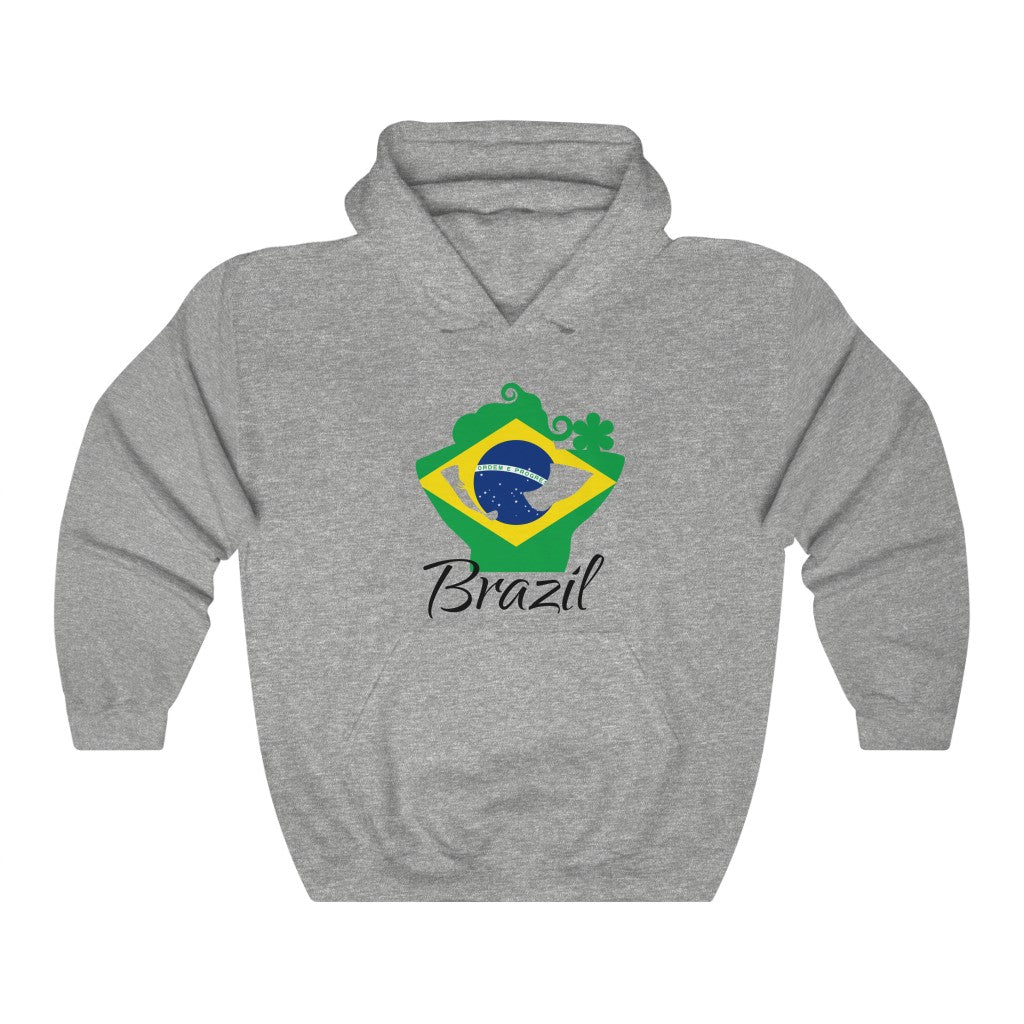 Brazil Lady Flag Hoodie Sweatshirt 1 - Unisex