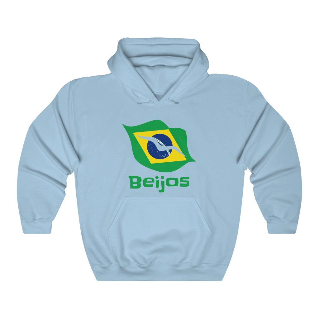 Brazil (Beijos) Lips Flag Hooded Sweatshirt 1b - Unisex