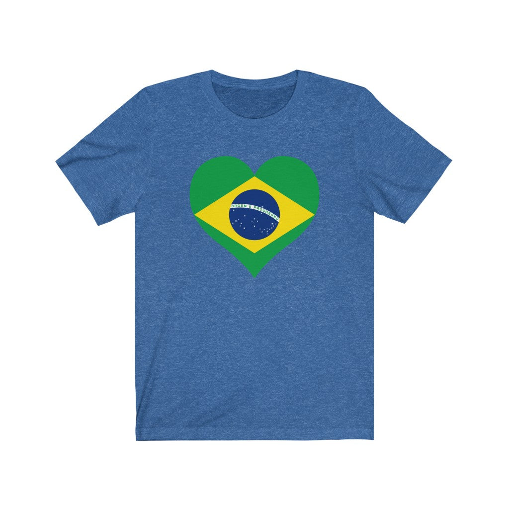 Brazil Heart Flag Premium Tee - Unisex