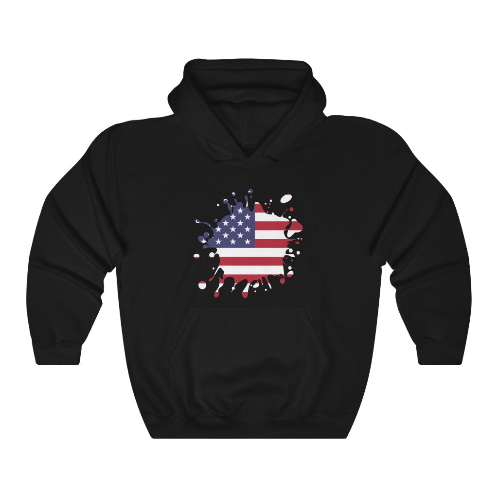 United States of America Splat Flag Hoodie Sweatshirt - Unisex