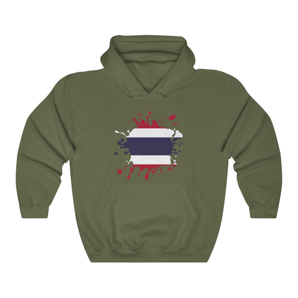 Thailand Splat Flag Hoodie Sweatshirt - Unisex