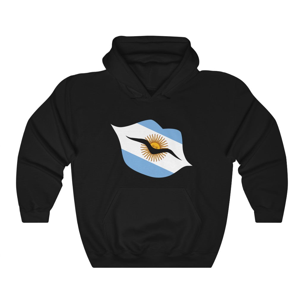 Argentina Lips Flag Hoodie Sweatshirt - Unisex