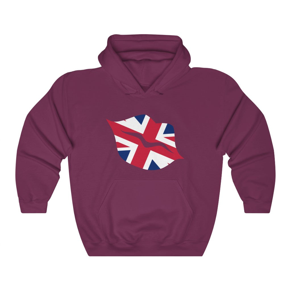 United Kingdom Lips Flag Hoodie Sweatshirt - Unisex