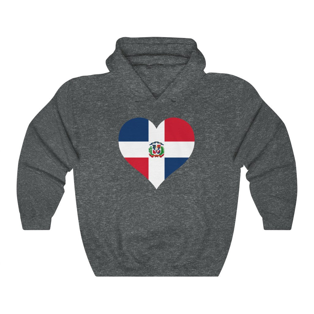 Dominican Republic Heart Flag Hoodie Sweatshirt - Unisex