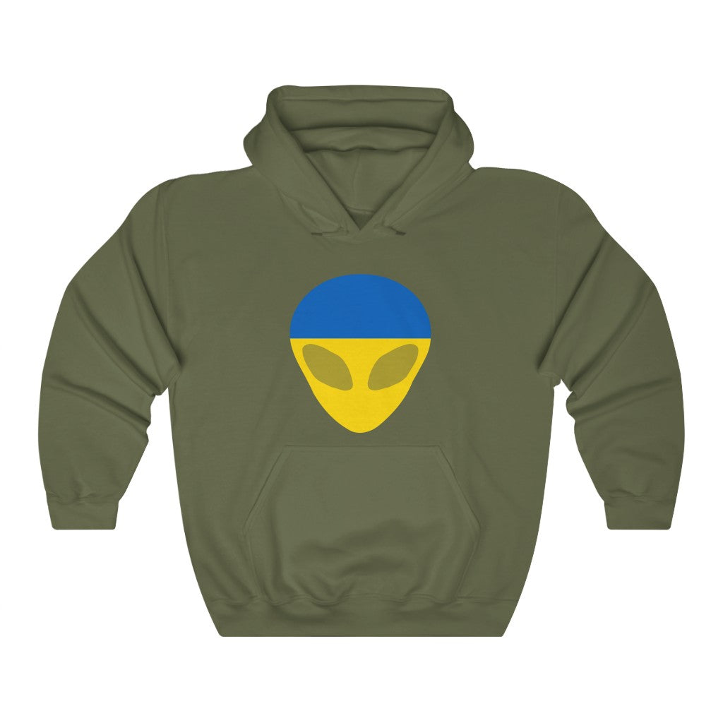 Ukraine Alien Flag Hoodie Sweatshirt - Unisex