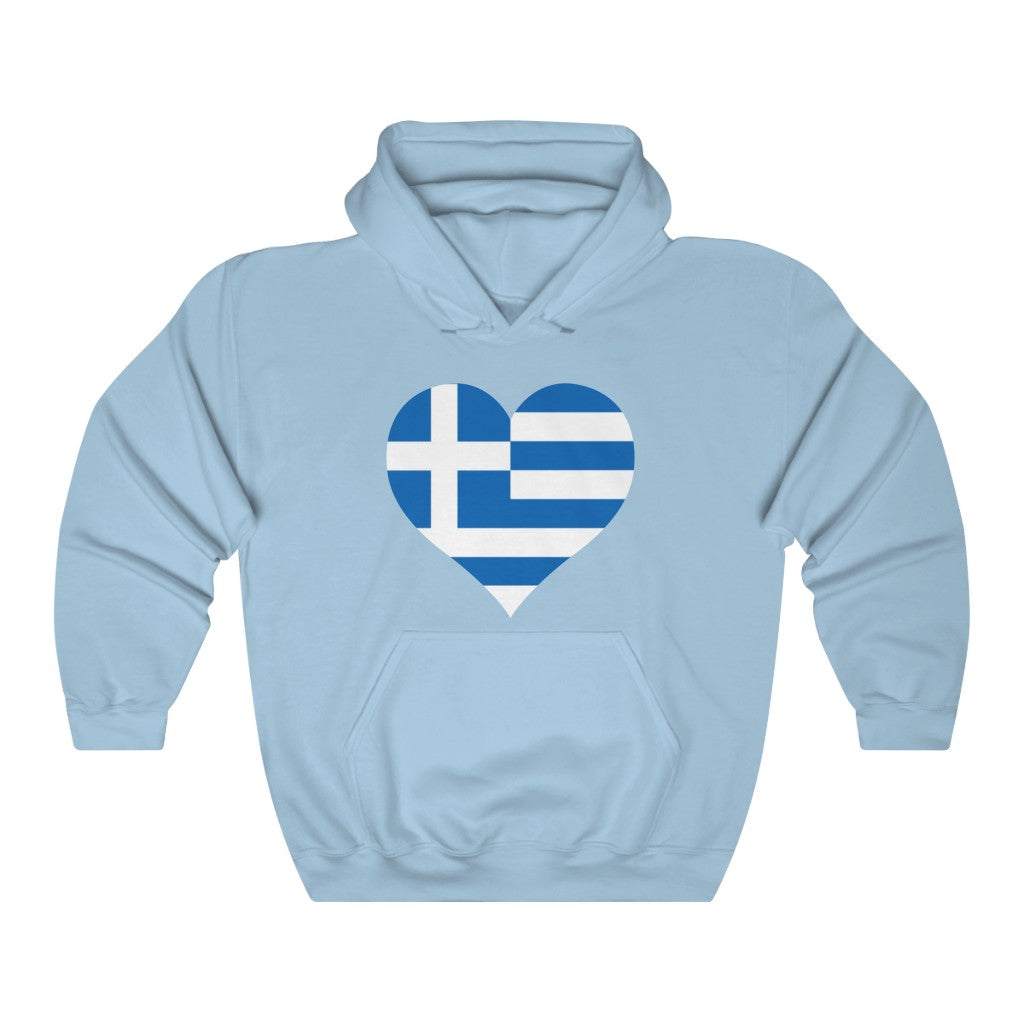 Greece Heart Flag Hoodie Sweatshirt - Unisex