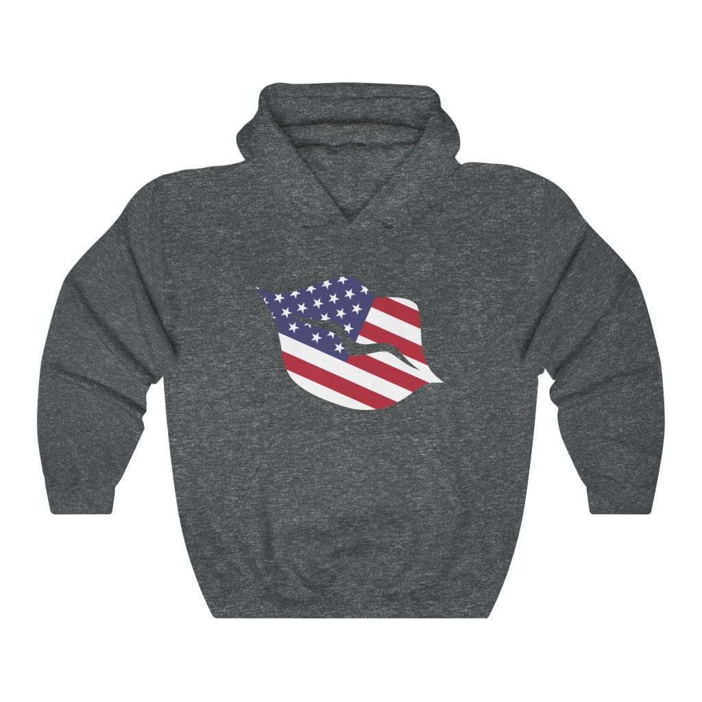 United States of America Lips Flag Hoodie Sweatshirt - Unisex