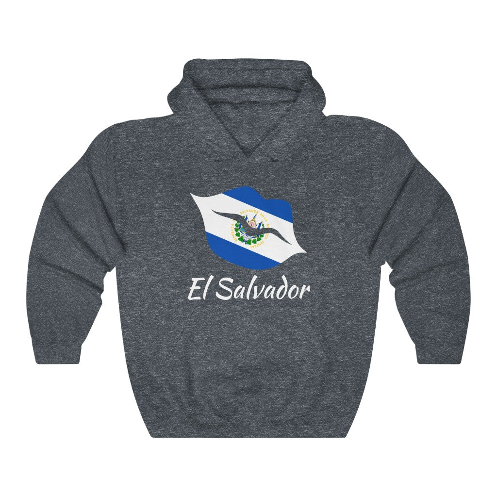 El Salvador Lips Flag Hoodie Sweatshirt 2 - Unisex