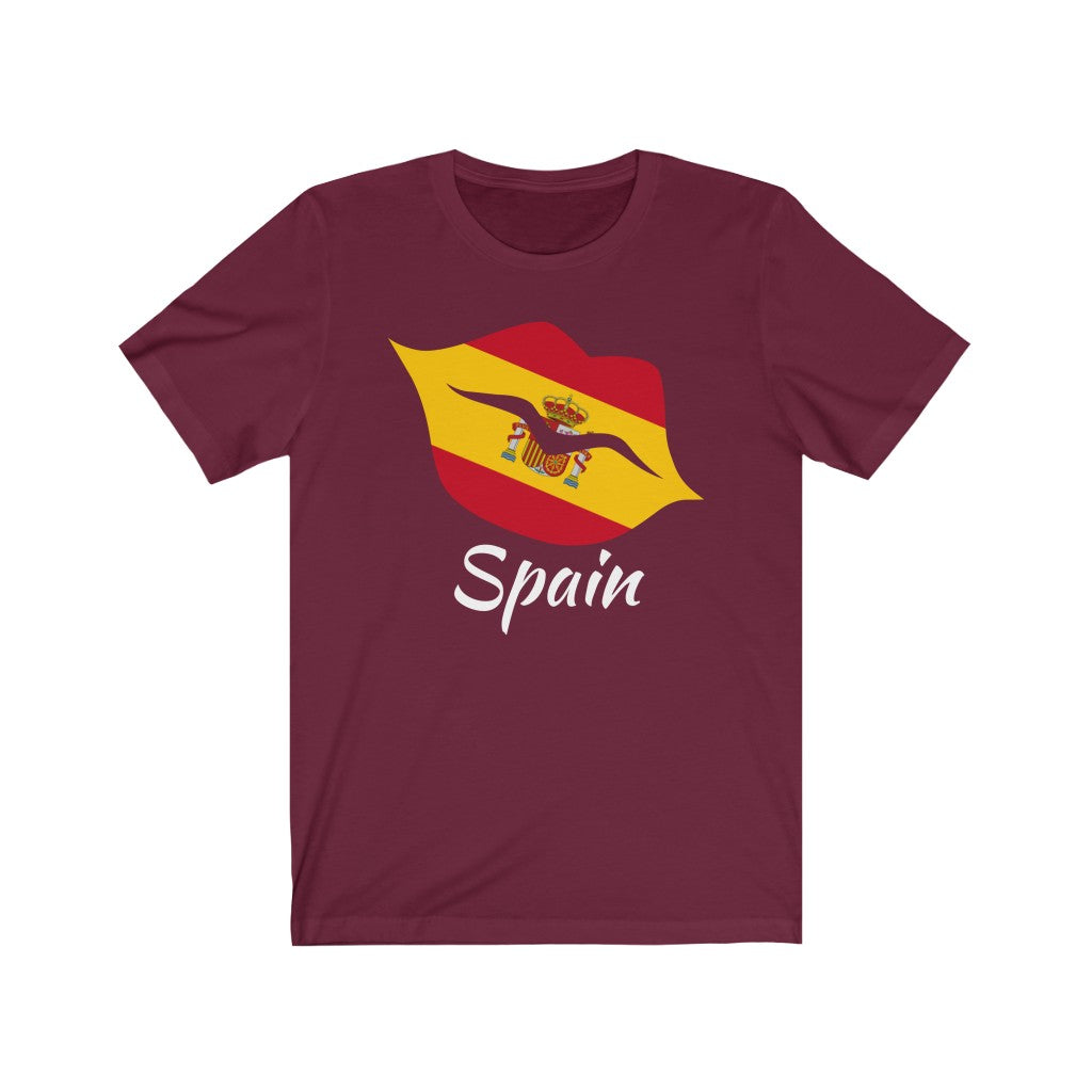 Spain Lips Flag Premium Tee 2 - Unisex