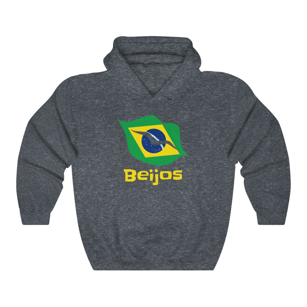 Brazil (Beijos) Lips Flag Hooded Sweatshirt 1a - Unisex