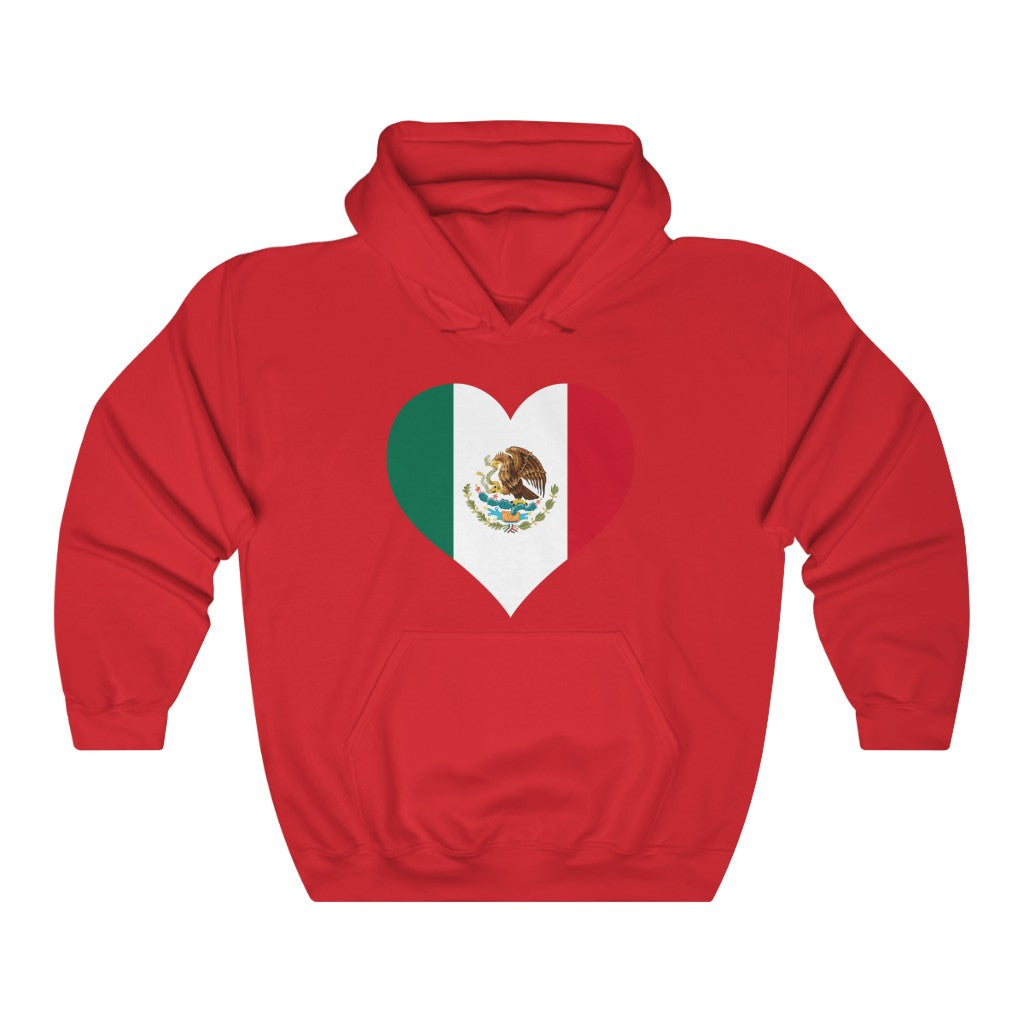 Mexico Heart Flag Hoodie Sweatshirt - Unisex