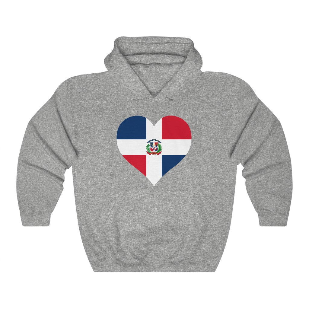 Dominican Republic Heart Flag Hoodie Sweatshirt - Unisex