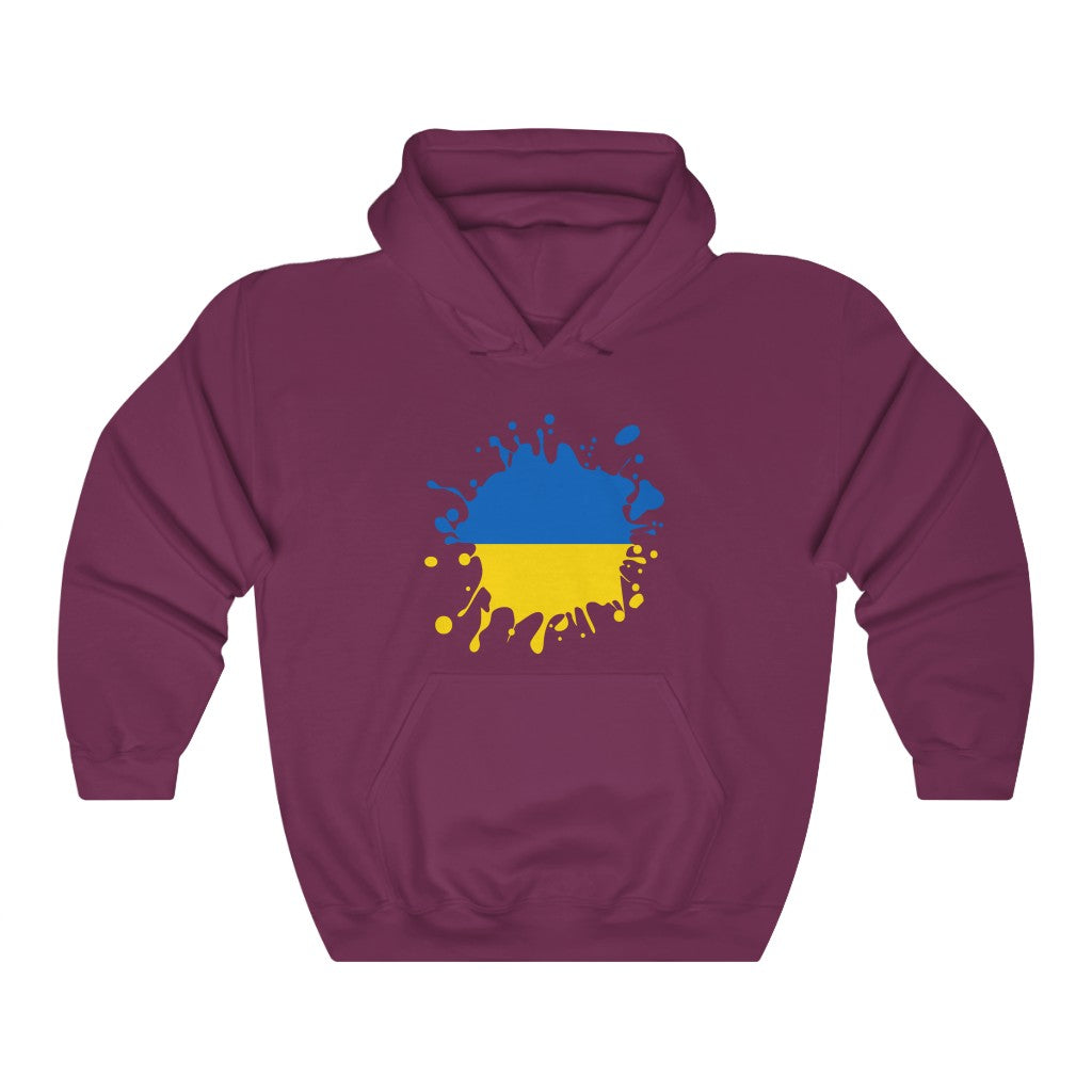 Ukraine Splat Flag Hoodie Sweatshirt - Unisex