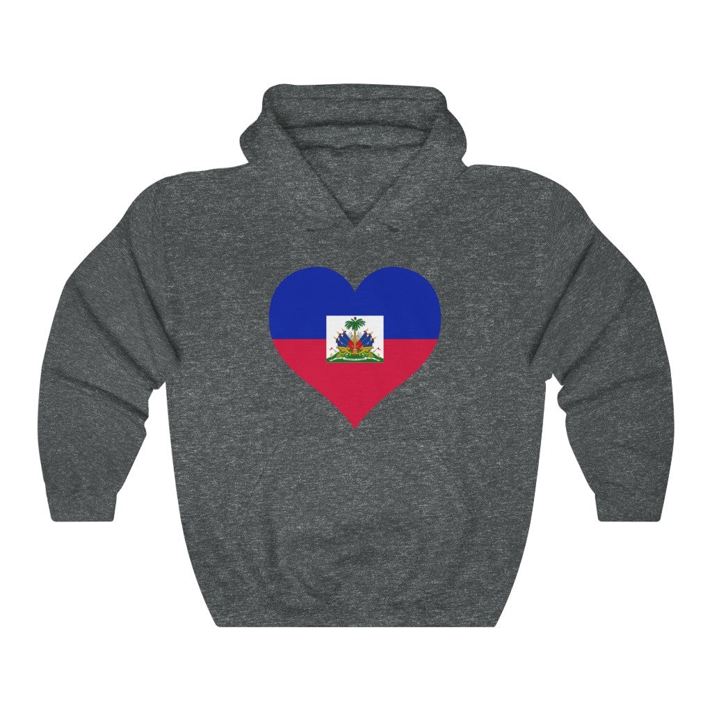 Haiti Heart Flag Hoodie Sweatshirt - Unisex