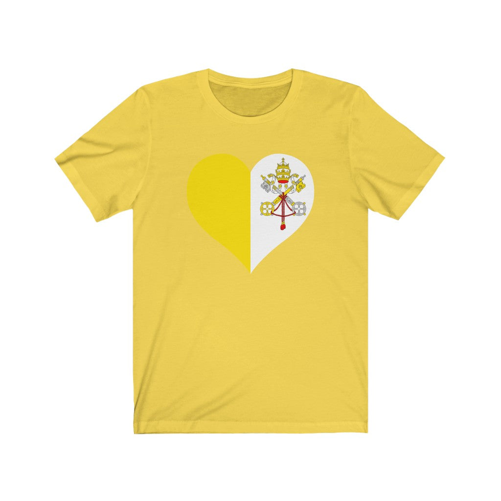 Holy See Heart Flag Premium Tee - Unisex