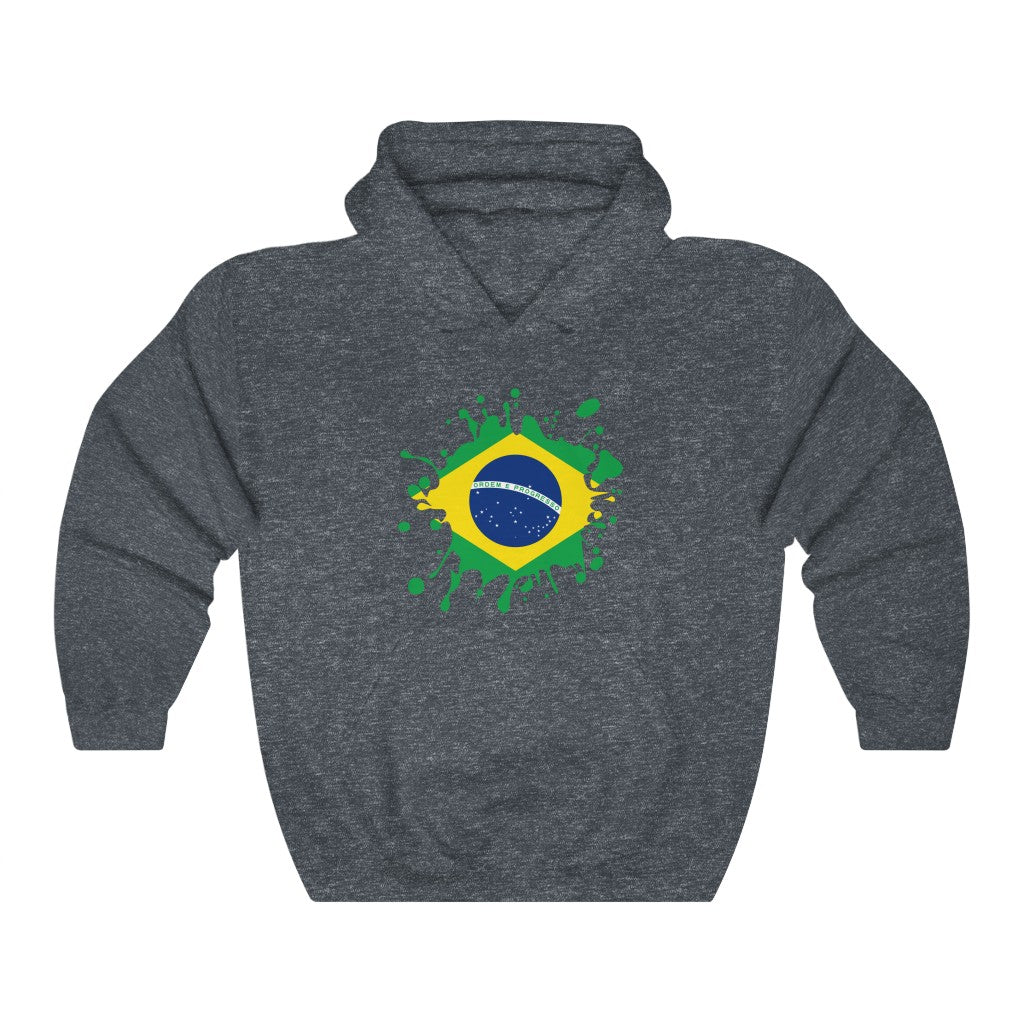 Brazil Splat Flag Hoodie Sweatshirt - Unisex