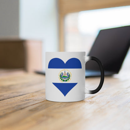 El Salvador Heart Color Changing Mug