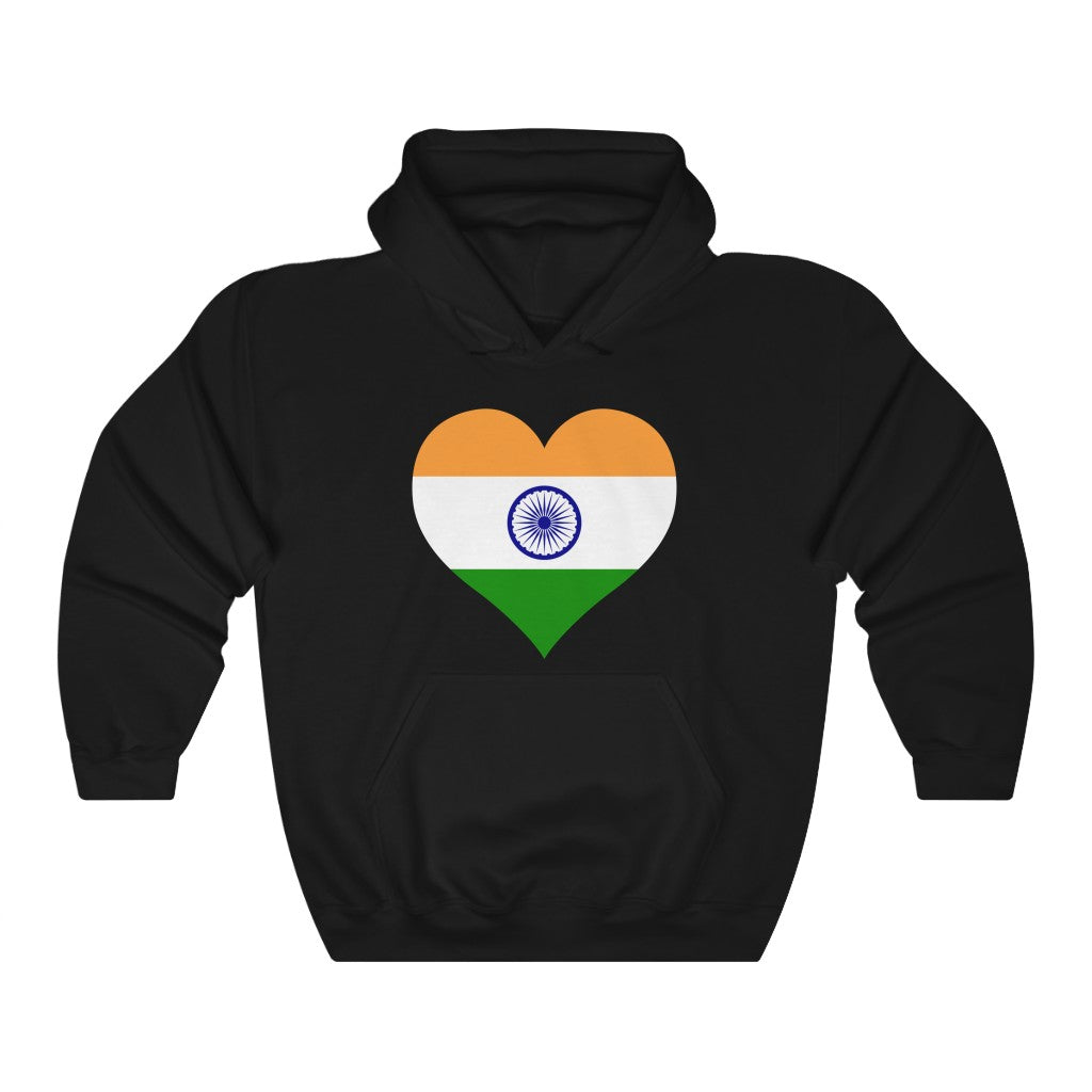 India Heart Flag Hoodie Sweatshirt - Unisex