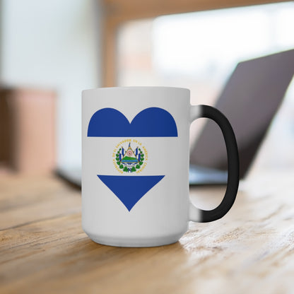 El Salvador Heart Color Changing Mug