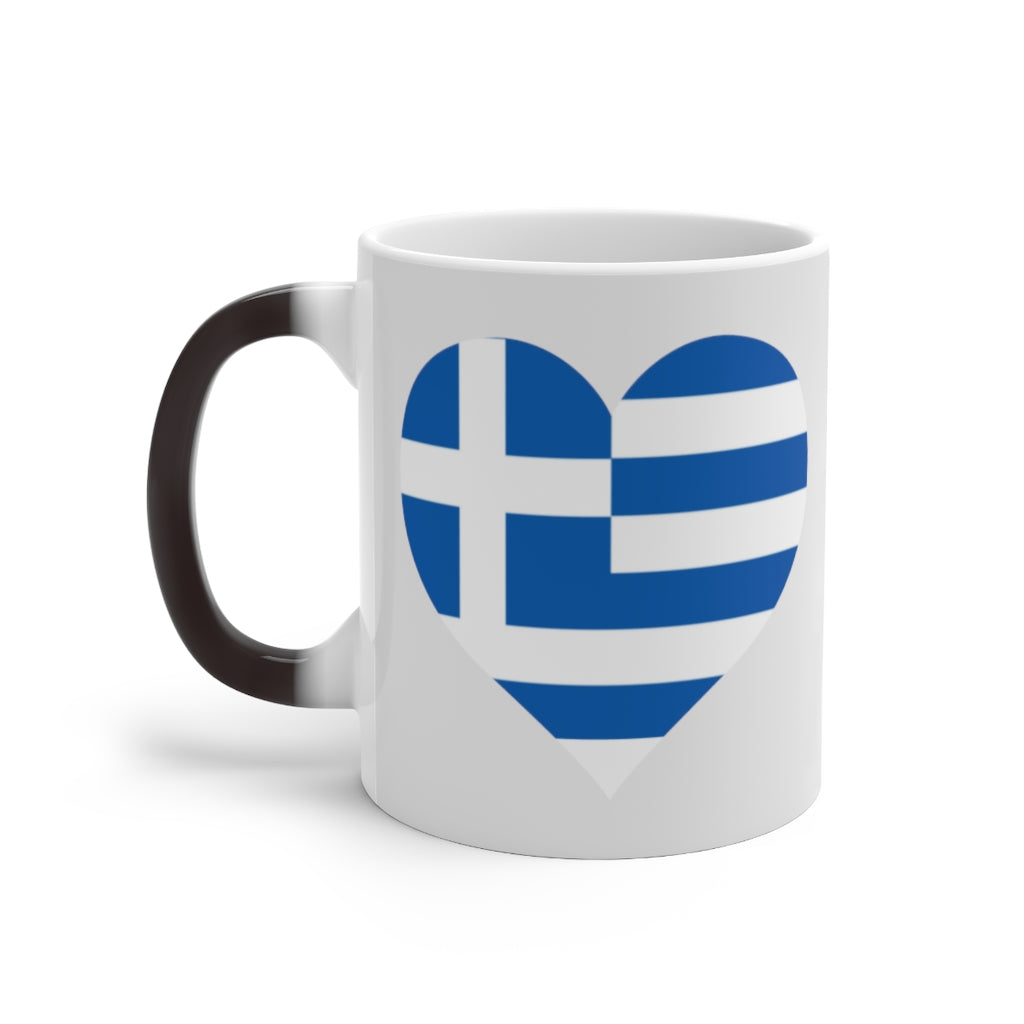 Greece Heart Color Changing Mug
