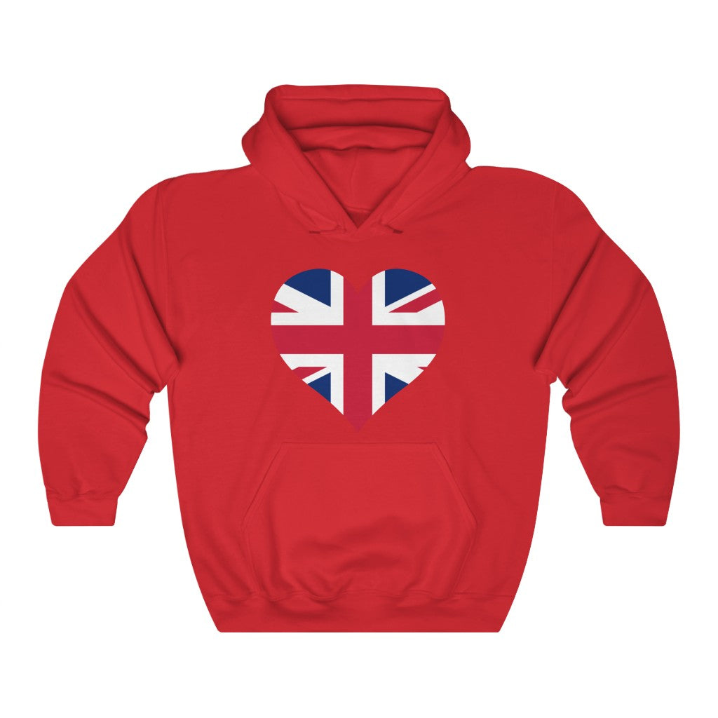 United Kingdom Heart Flag Hoodie Sweatshirt - Unisex