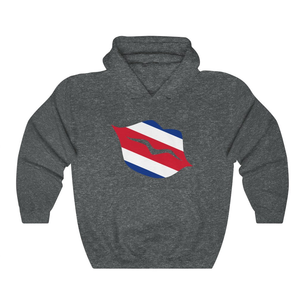 Costa Rica Lips Flag Hoodie Sweatshirt - Unisex