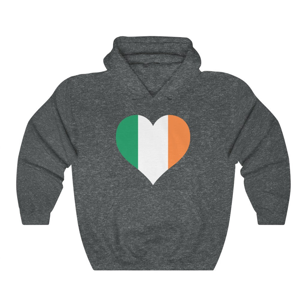 Ireland Heart Flag Hoodie Sweatshirt - Unisex