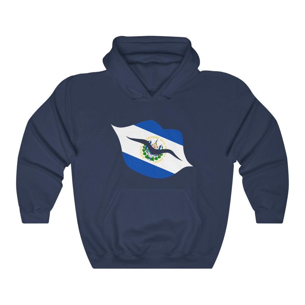 El Salvador Lips Flag Hoodie Sweatshirt - Unisex