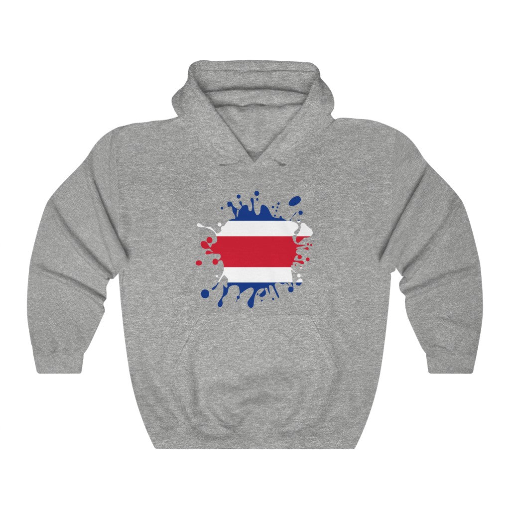Costa Rica Splat Flag Hoodie Sweatshirt - Unisex
