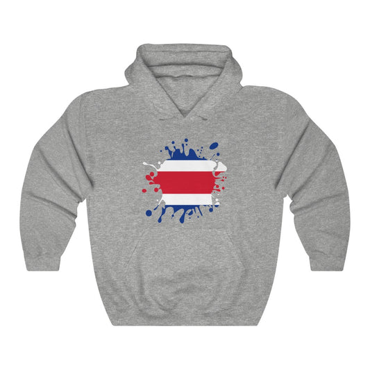 Costa Rica Splat Flag Hoodie Sweatshirt - Unisex