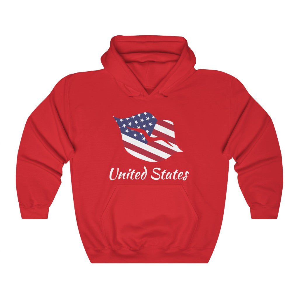 United States of America Lips Flag Hoodie Sweatshirt 2 - Unisex