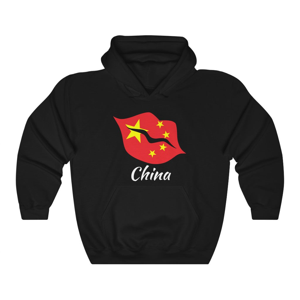 China Lips Flag Hoodie Sweatshirt 2 - Unisex