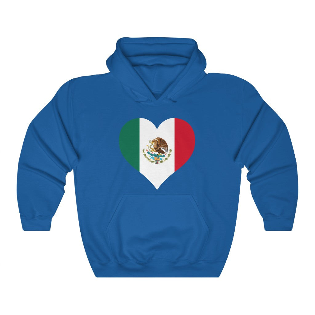 Mexico Heart Flag Hoodie Sweatshirt - Unisex