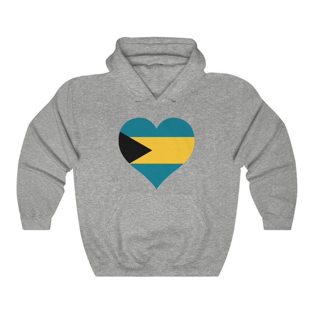 Bahamas Heart Flag Hoodie Sweatshirt - Unisex